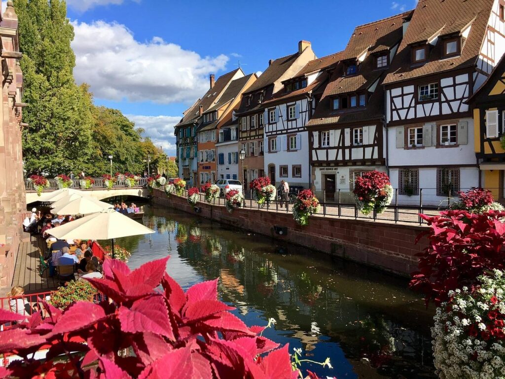 A photo of old houses in Colmar, Alsace.